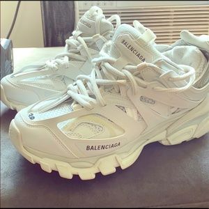 All-white Balenciaga Track sneakers